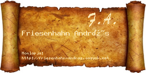 Friesenhahn András névjegykártya